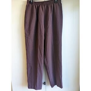 Bobbie Brooks Women's Plaid Red Black High Rise Elastic Waist Pant Size 16